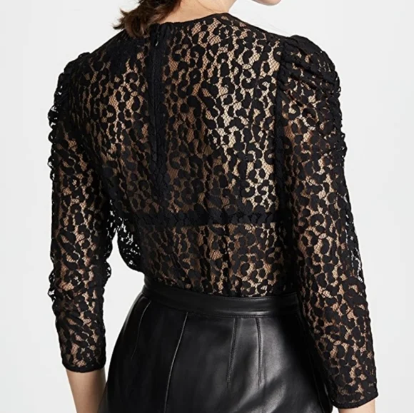 Current/Elliot The Rin Leopard Lace Design Top Size 0 - Picture 3 of 10